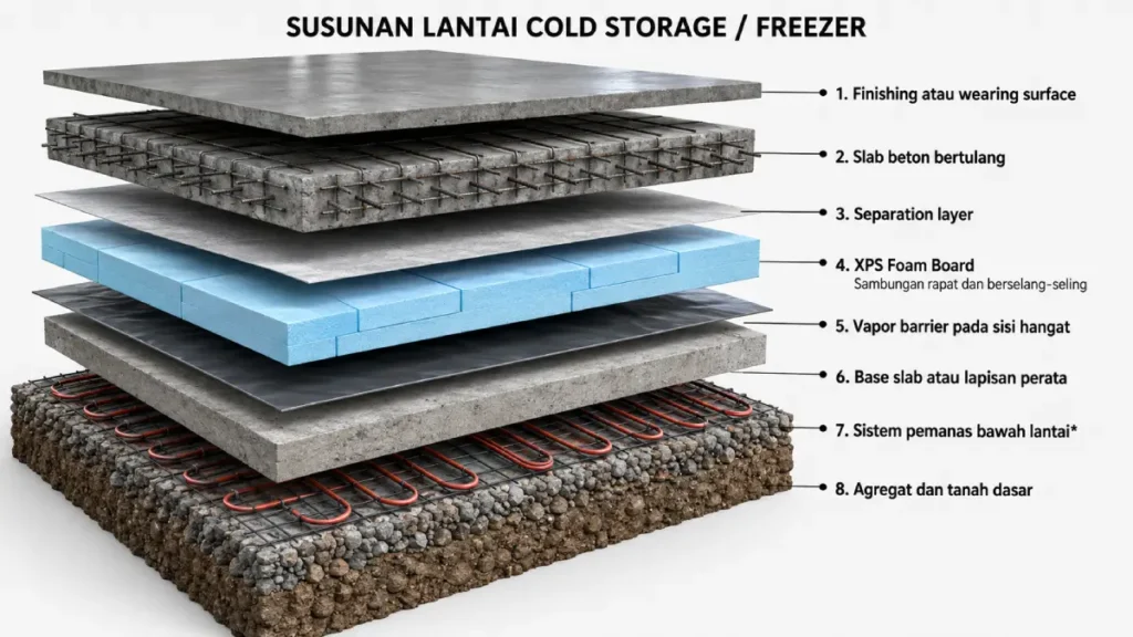 Susunan Lantai Cold Storage dan Freezer